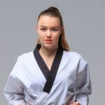 The karate girl with black belt